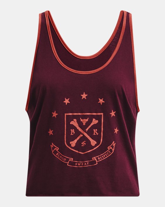 Women's Project Rock Arena Tank in Maroon image number 4